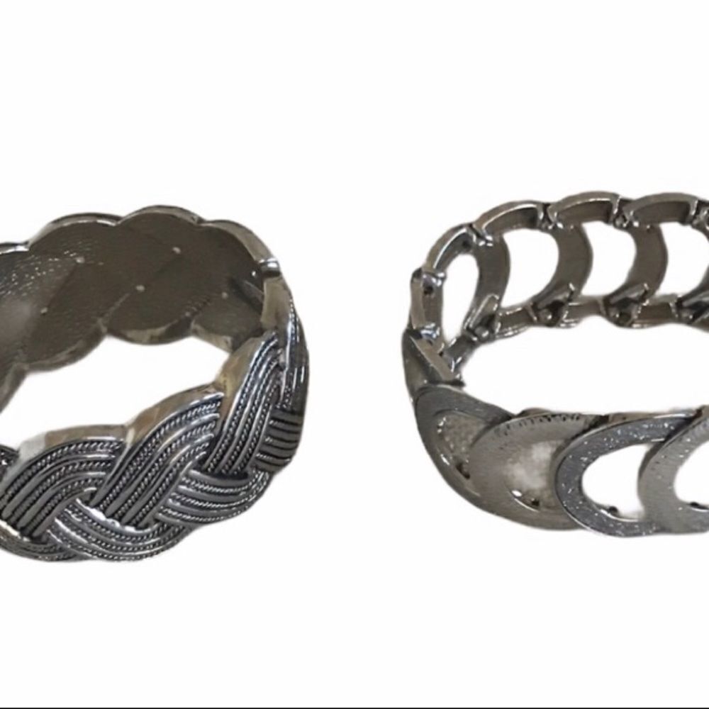 Bundle of Two Bracelets Silver Tone